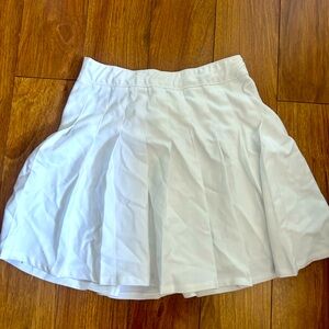 White High Rise Pleated Mini Skirt